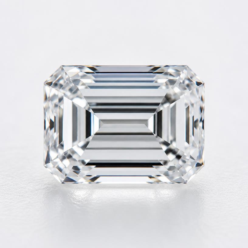 Emerald cut laboratory-grown diamond