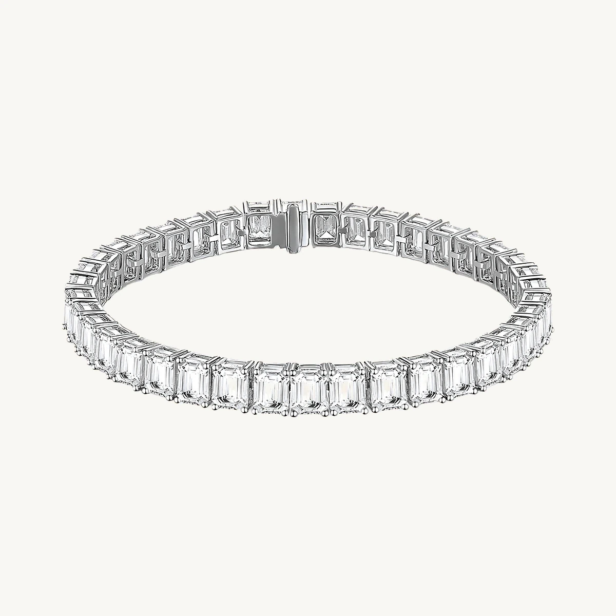 Emerald-Cut Tennis Bracelet in 14k White Gold