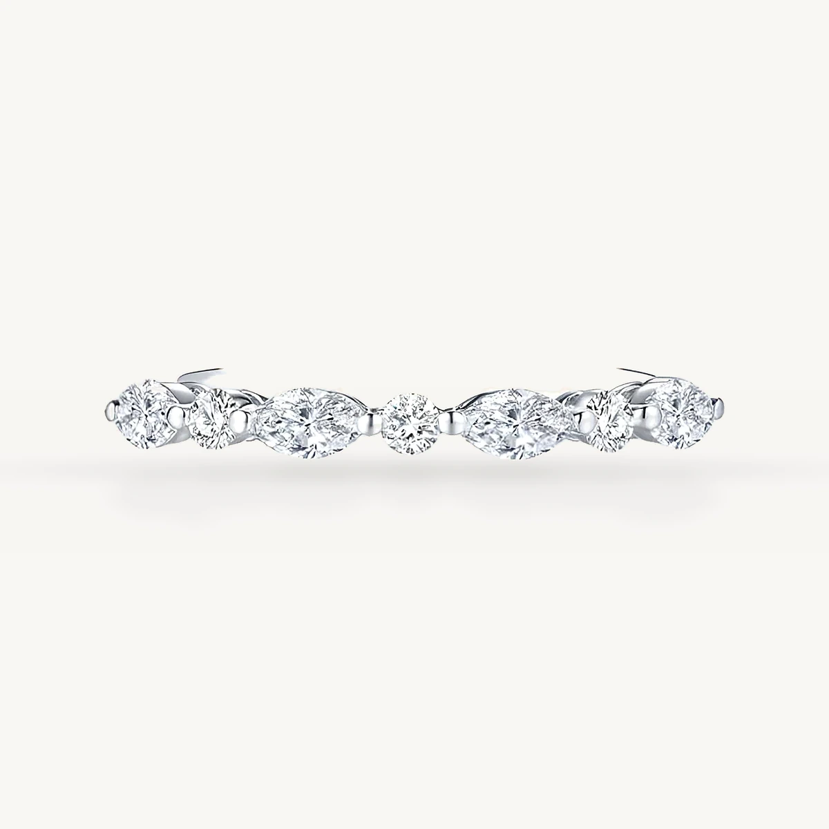 Marquise Station Band in 14k White Gold