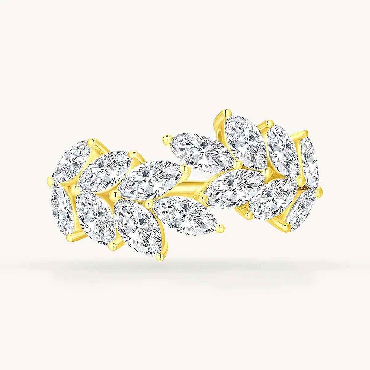 Marquise Vine Ring in 14k Yellow Gold