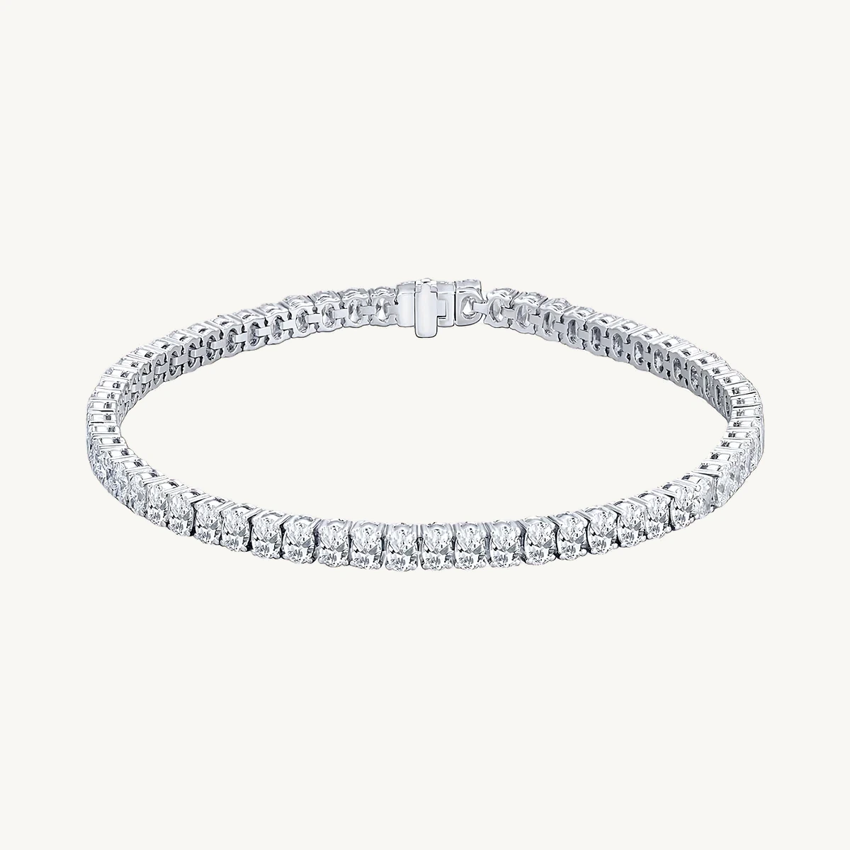 Oval Tennis Bracelet in 14k White Gold