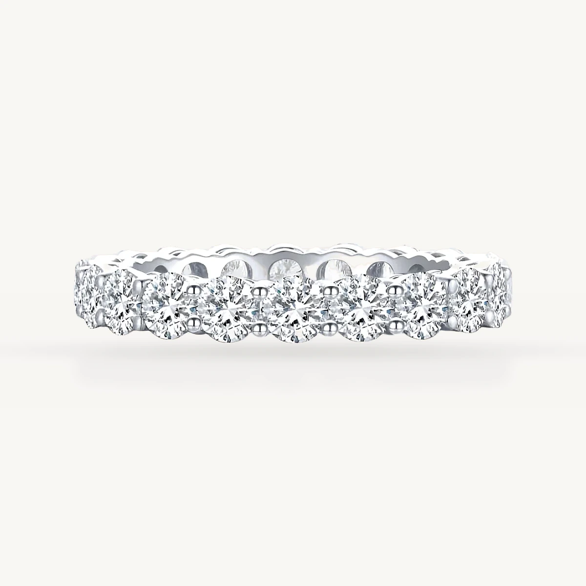 Round Eternity Band in 14k White Gold