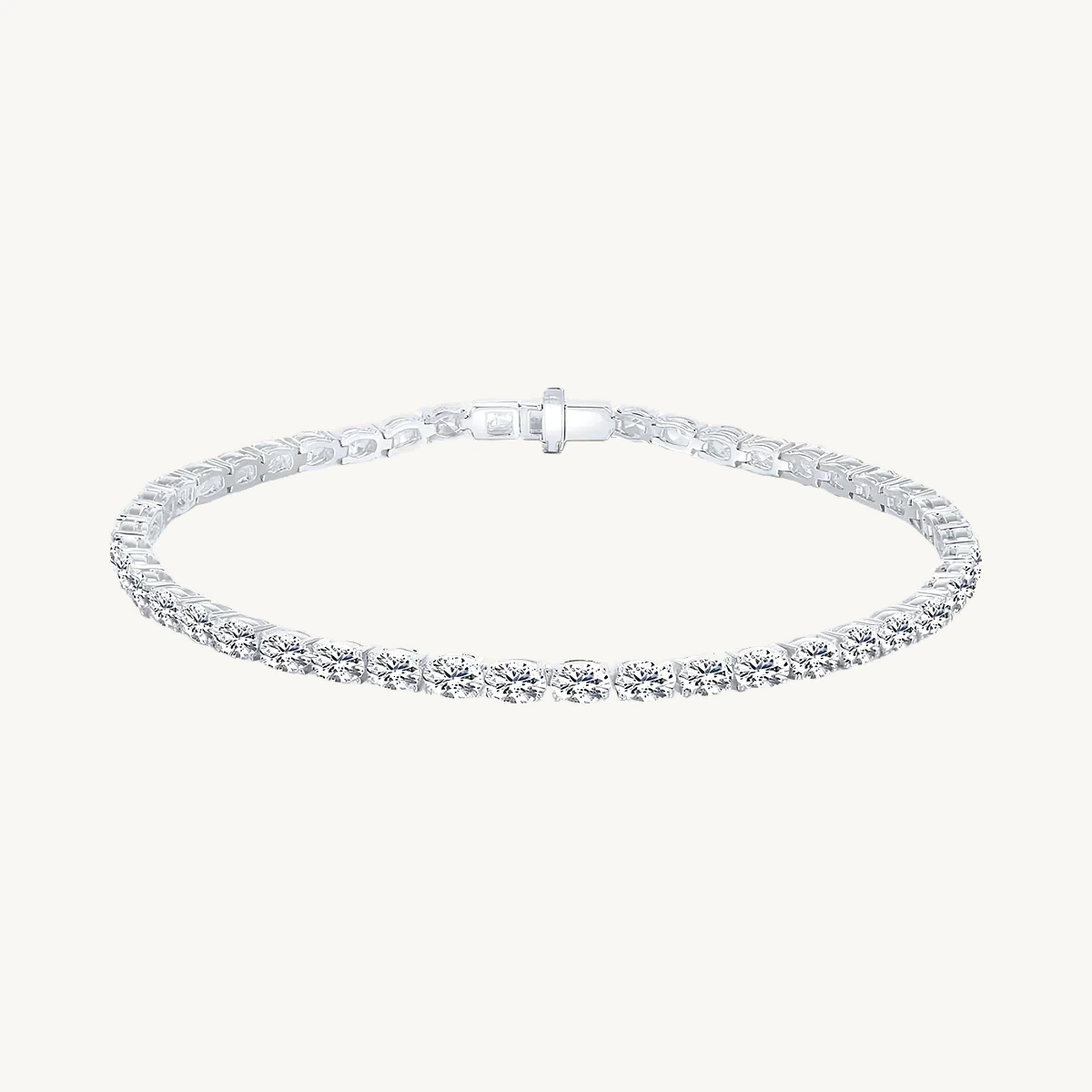 Slim Round Tennis Bracelet in 14k White Gold